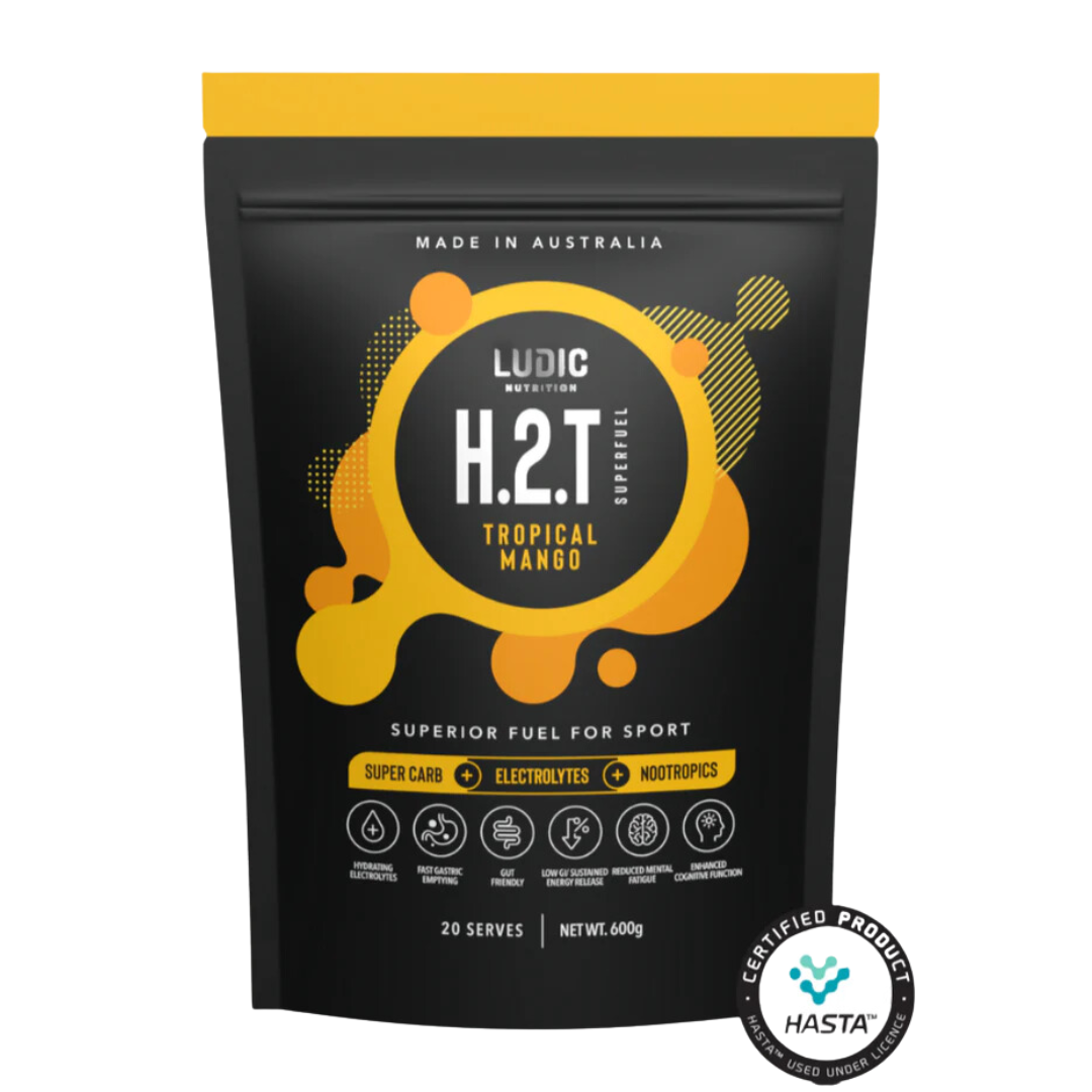 600g pouch of Ludic H2T tropical mango SuperFuel.