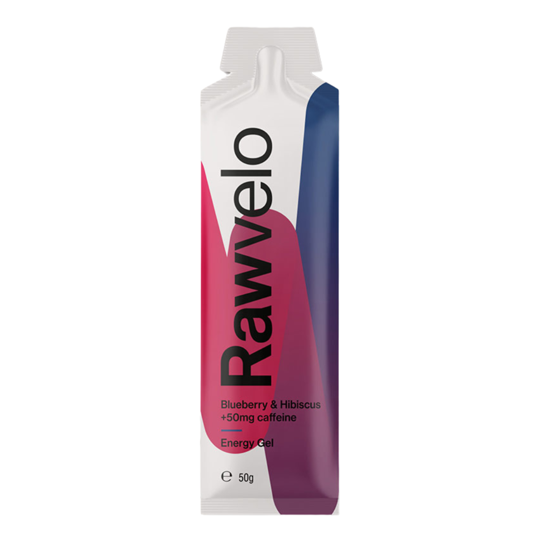 Rawvelo - Energy Gel -  Blueberry & Hibiscus (with caffeine) (50g)