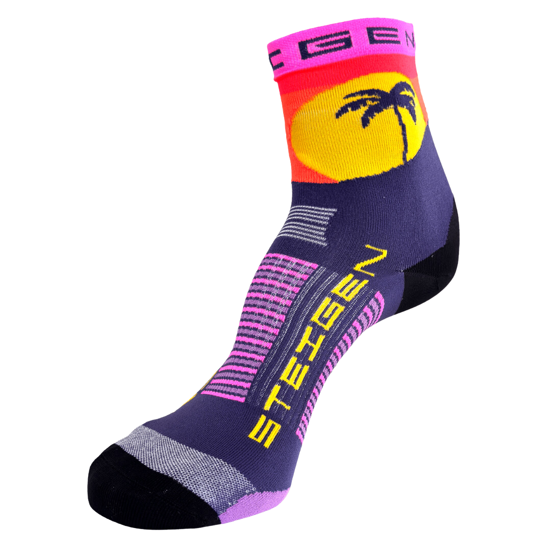 Steigen - Half Length Running Socks - Sunset Palm