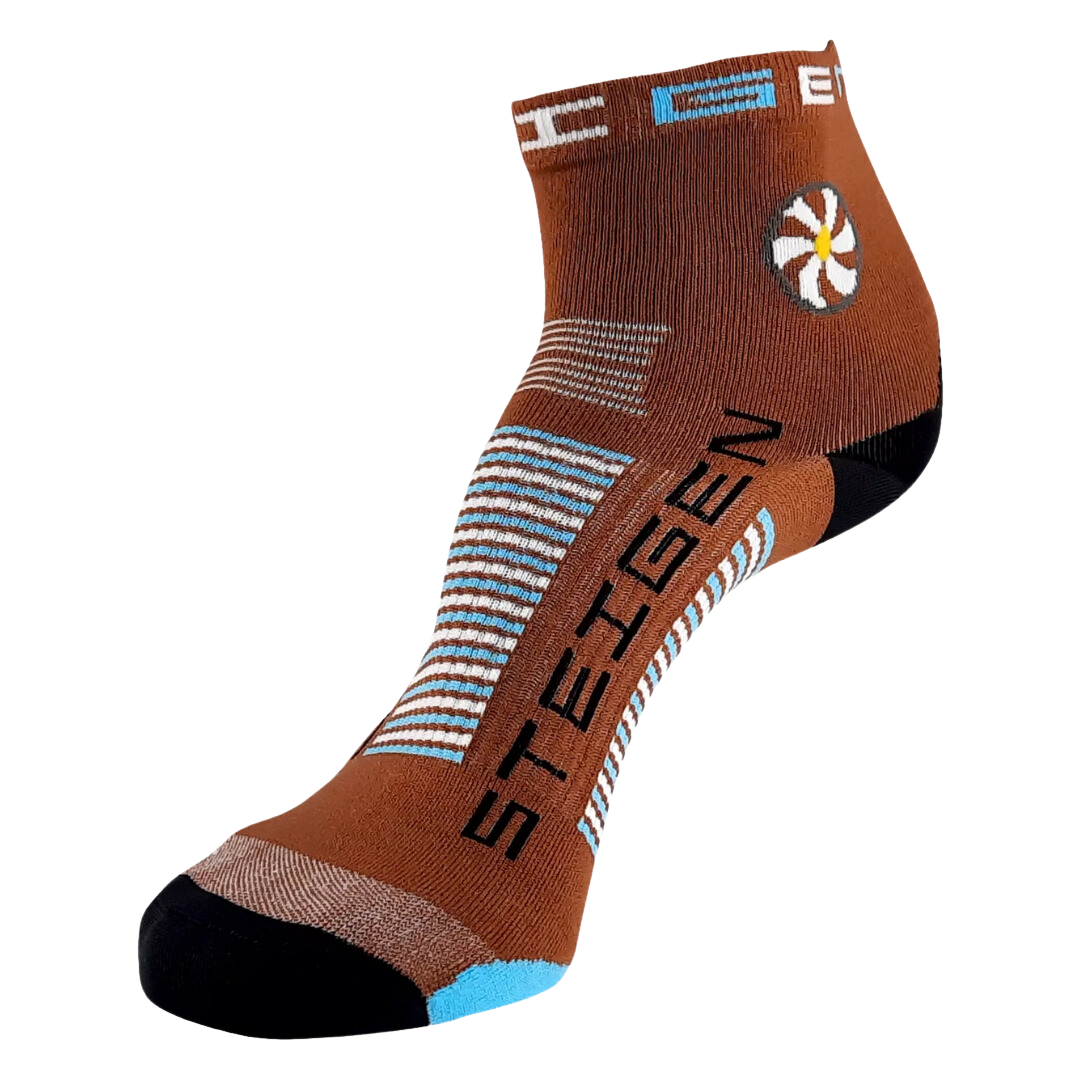Steigen - Quarter Length Running Socks - Brown