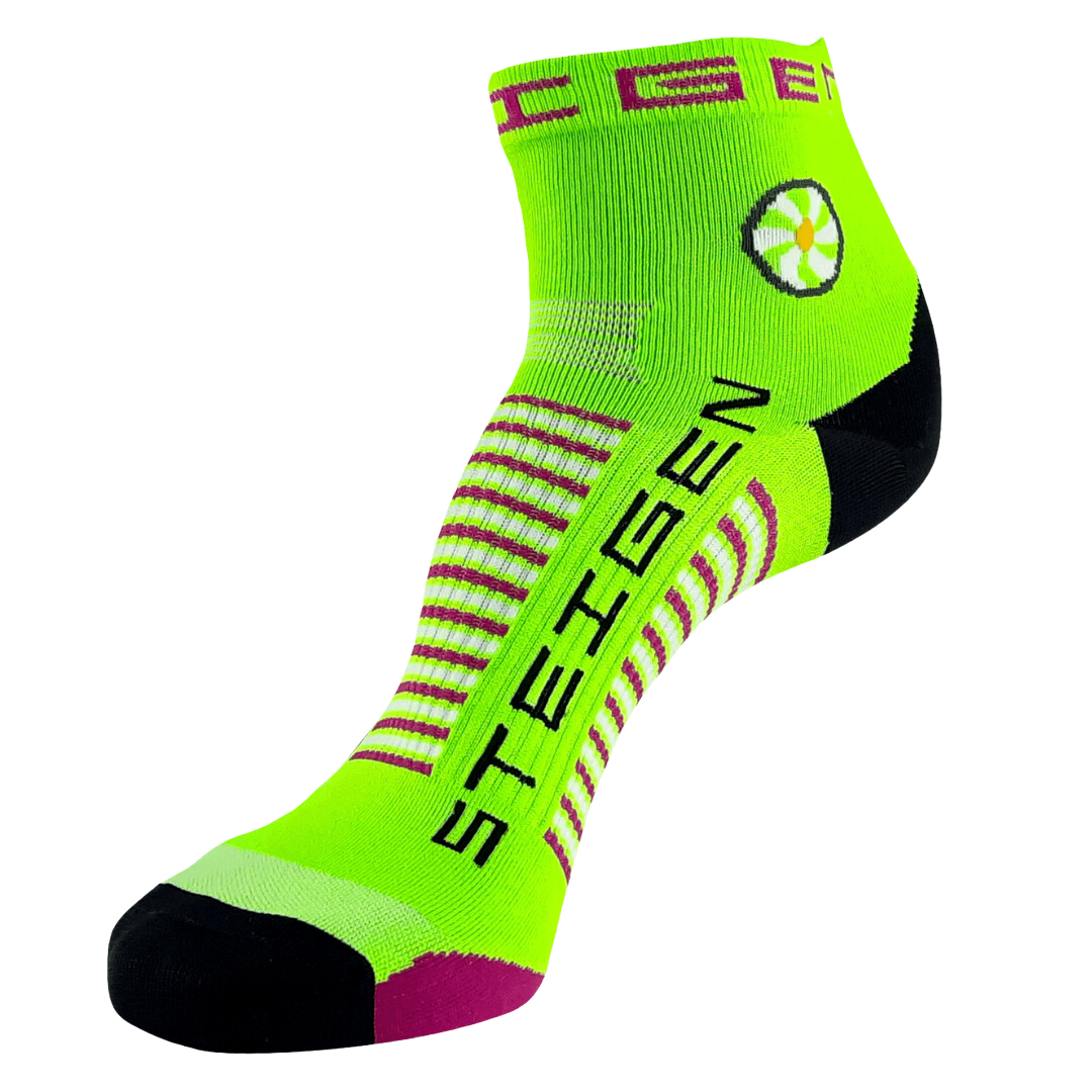 Steigen - Quarter Length Running Socks - Fluro Green