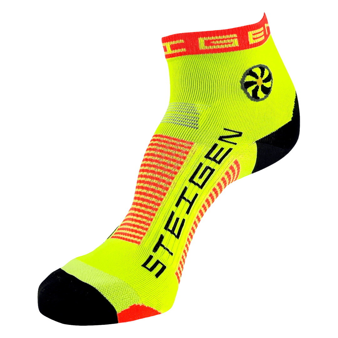 Steigen - Quarter Length Running Socks - Fluro Yellow