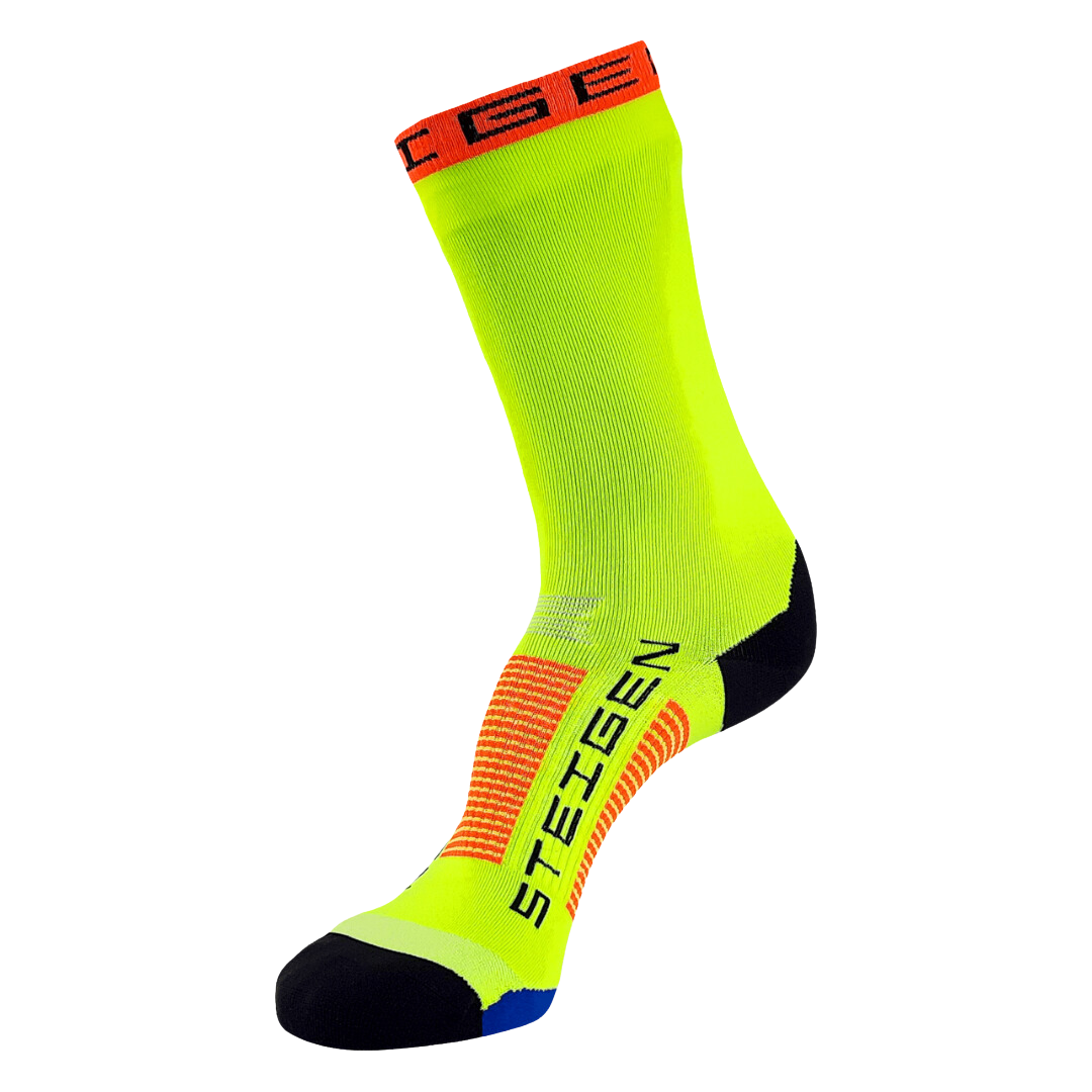 Steigen - Three Quarter Length Running Socks - Fluro Yellow