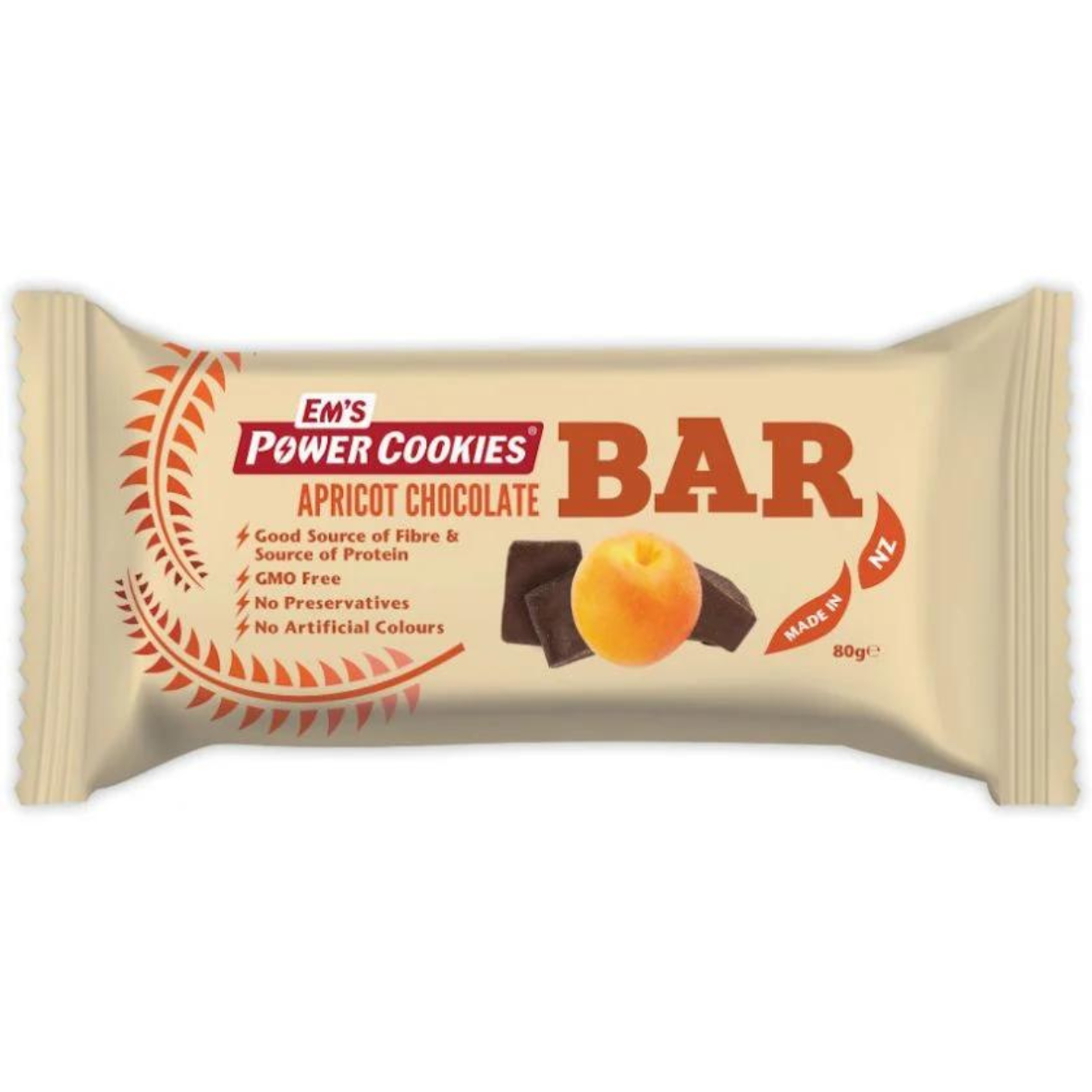 Em's Power Cookies - Energy Bars - Apricot Chocolate 80g