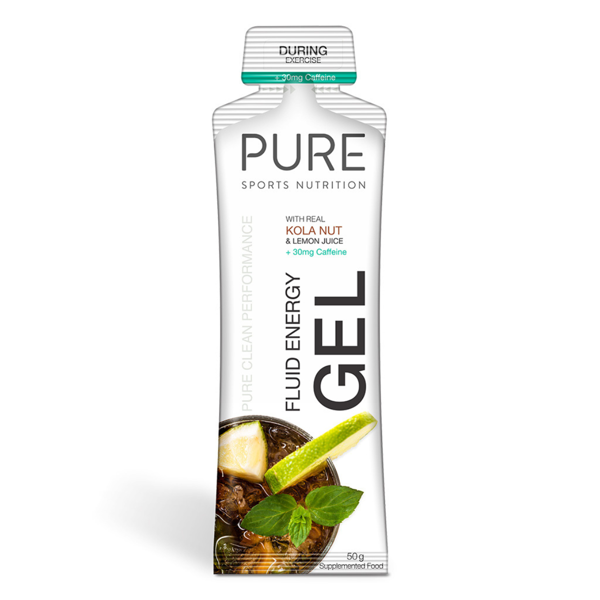 PURE Sports Nutrition Kola Nut & Lemon Juice Fluid Energy Gel