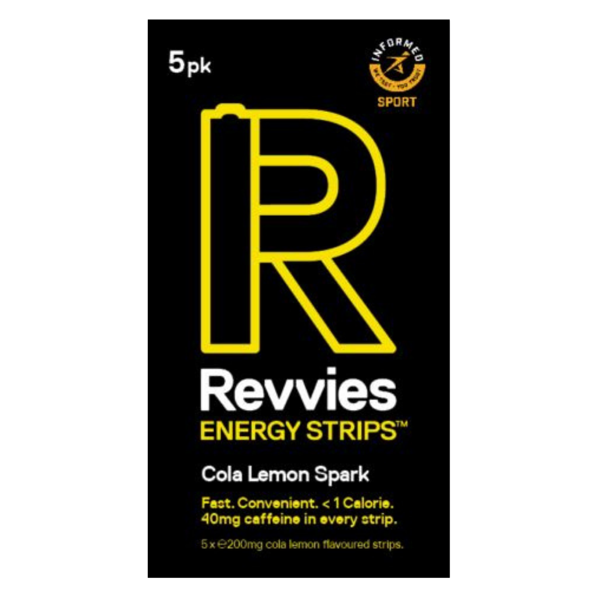 Revvies Cola Lemon Spark Energy Strips with 40mg caffeine