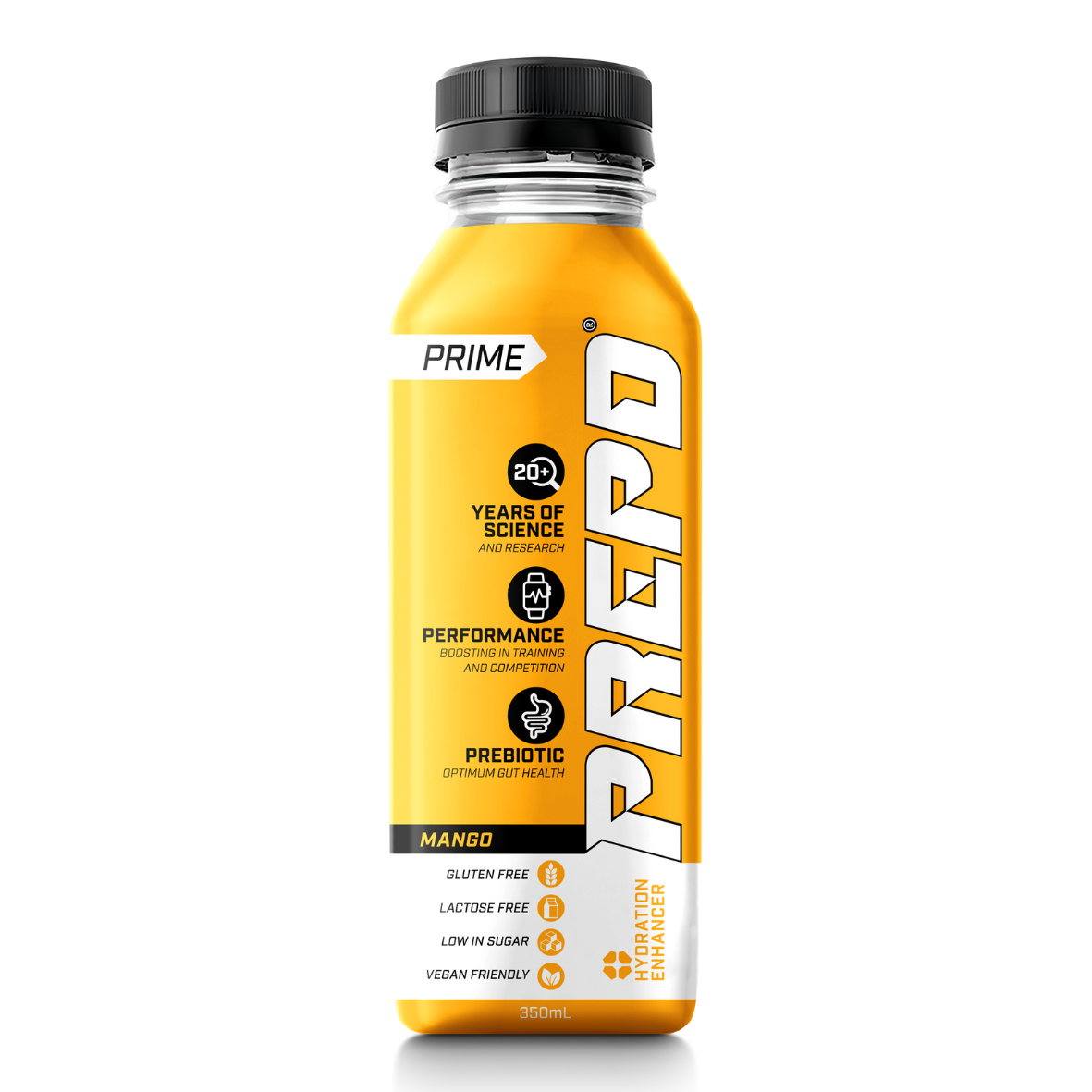 PREPD Hydration Prime Mango 350mL bottle.