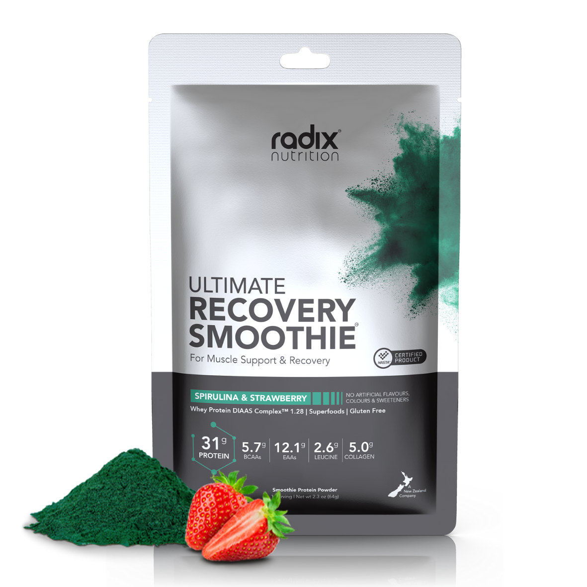 Radix Nutrition - Recovery Smoothie V2 | Whey Based - Spirulina & Strawberry
