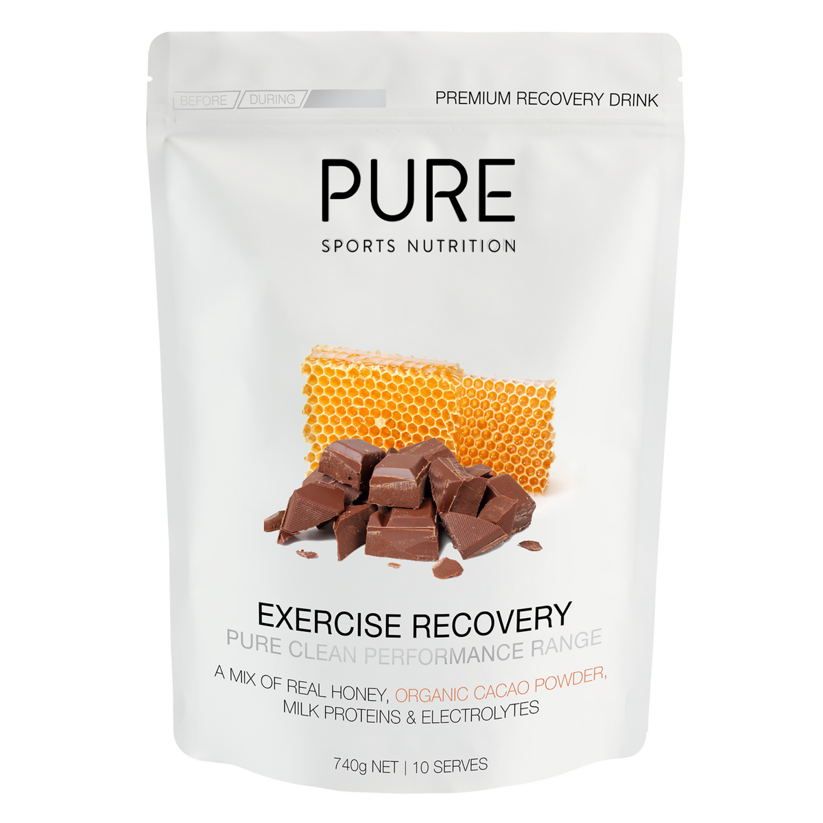 Pure Sports Nutrition Exercise Recovery in organic cacao powder