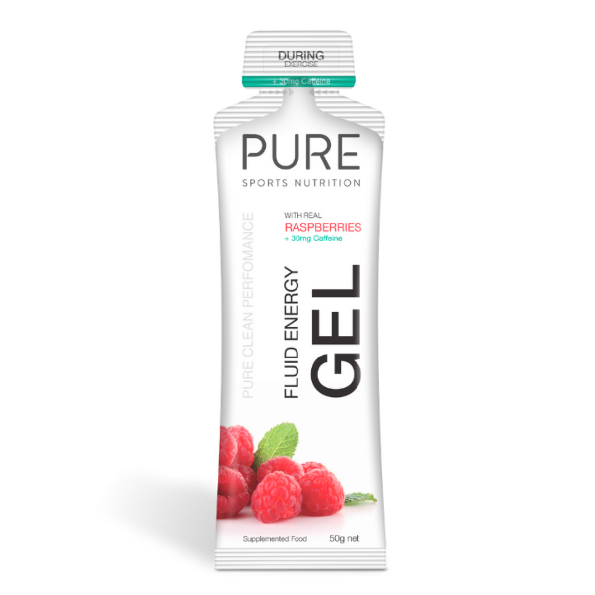 PURE Sports Nutrition Raspberry Fluid Energy Gel (with caffeine)