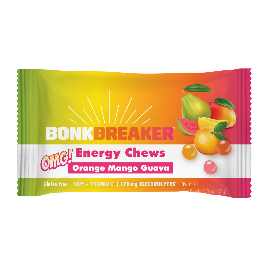 Bonk Breaker OMG! (orange/mango/guava) energy chews.