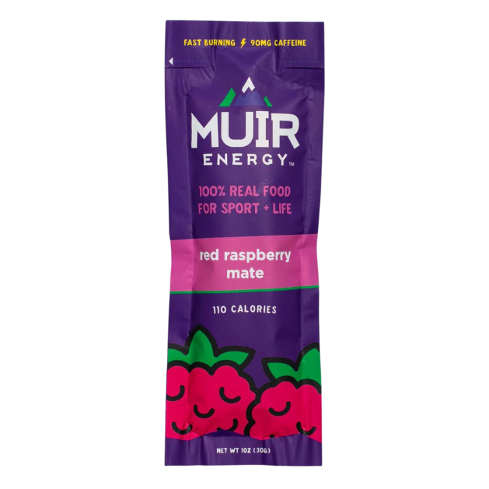 Muir Energy - Energy Gels - Red Raspberry Mate (90mg caffeine) 