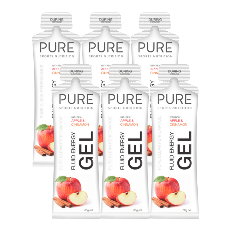 Pure Sports Nutrition - Fluid Energy Gels - Apple Cinnamon (50mg) - 6 Pack